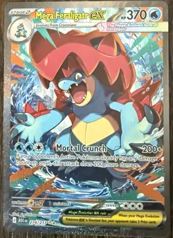 Pokemon Mega Feraligatr EX Full Art Holo 274/217 Stage 2 370 HP Water Type - Image 1