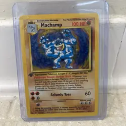 Pokemon Machamp 8/102 Holo Rare 1st Edition - Image 1