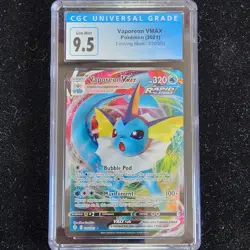 2021 Pokemon Evolving Skies Vaporeon VMAX 030/203 | CGC 9.5 Gem Mint - Image 1