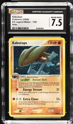 Kabutops 7/92 Holo EX Legend Maker Pokemon CGC 7.5 Near Mint+ - Image 1