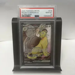 2025 POKEMON DRI EN-DESTINED RIVALS ULTRA RARE TEAM ROCKET'S PERSIAN EX PSA 10 - Image 1
