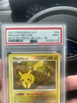 Pokemon Pikachu D&P Reverse Mysterious Treasures Burger King Psa 9 Low Pop - Image 2