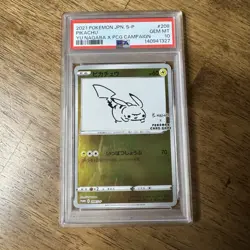 2021 POKEMON JPN S PROMO YU NAGABA X POKEMON CARD GAME CAMPAIGN PIKACHU PSA 10 - Image 1