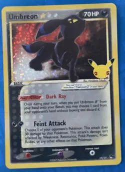 Pokemon TCG: Umbreon Gold Star 17/17 Celebrations 25th Anniversary NM - Image 1