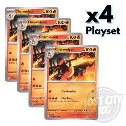 4x Charmeleon 005/165 (Playset) - Scarlet & Violet 151 x4 Playset Pokemon TCG NM - Image 1