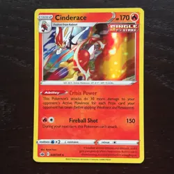 Cinderace 028/198 Pokemon Chilling Reign Sword & Shield Holo Rare Card NM - Image 1
