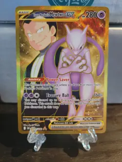 2025 POKEMON DRI EN-DESTINED RIVALS 240 TEAM ROCKET'S MEWTWO EX HYPER RARE - Image 1