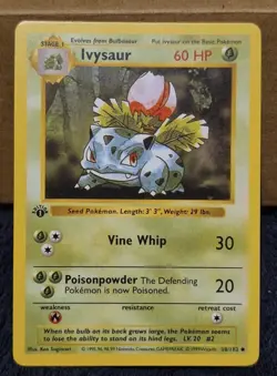 Pokemon TCG Ivysaur 1st Edition Base Set Shadowless 30/102 - Image 1