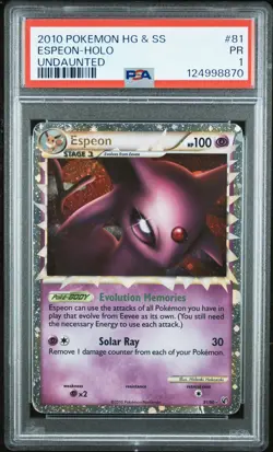 Pokemon Undaunted Espeon Prime 81/90 Ultra Rare PSA 1 (POP 23) - Image 1