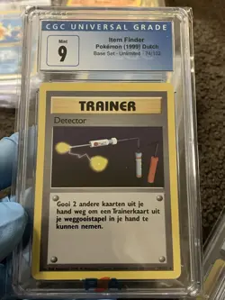 Pokemon Dutch Base Set Unlimited Trainer Card Item Finder CGC 9 - Image 1