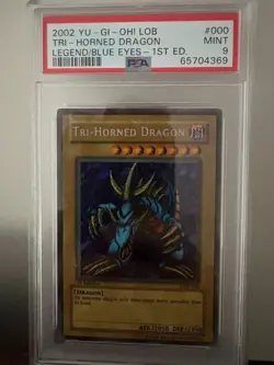 Yu-Gi-Oh! Tri-Horned Dragon LOB 1st Edition PSA 9 MINT LOB-000 - Image 1