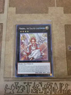 YUGIOH MINERVA THE EXALTED LIGHTSWORN BLLR-EN044 SECRET 1ST ED NM - Image 1