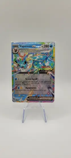 Pokemon TCG: Vaporeon EX 023/131 Prismatic Evolutions Stamp Promo Sealed - NM - Image 1