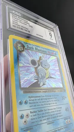Dark Blastoise Holo Printer Hickey Error CGC 9 Team Rocket 3/82 Pokemon 2000 - Image 2
