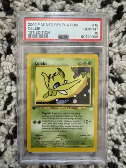 Pokemon Celebi Neo Revelation 1st Edition PSA 10 16/64 Rare Mint - Image 1