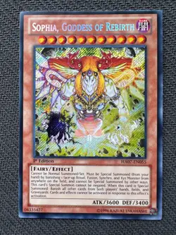 Yugioh Sophia, Goddess of Rebirth 1st Edition Secret Rare HA07-EN055 NM - Image 1