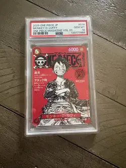 PSA 10 One Piece Card Magazine Vol.20 Monkey D. Luffy Promo ST12-014 Rare - Image 1