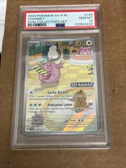 Pokemon Scarlet Violet Indonesia Chansey Collector’s Promo #130/SV-P PSA 10 (22) - Image 1