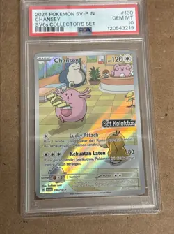 Pokemon Scarlet Violet Indonesia Chansey Collector’s Promo #130/SV-P PSA 10 (19) - Image 1
