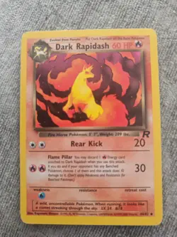 Pokemon Dark Rapidash TCG Team Rocket Card 44/82 Regular Uncommon WOTC LP - Image 1