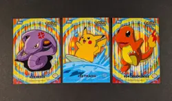 Lot of 3x Pokemon Topps Series 2 Sticker Cards - Pikachu - Charmander - Image 1