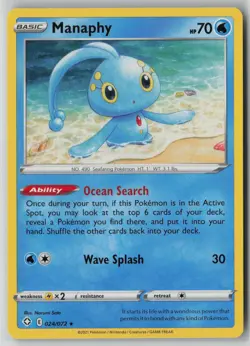 Manaphy 24/72 Pokemon Shining Fates Rare Near Mint Card (NM) 1 - Image 1