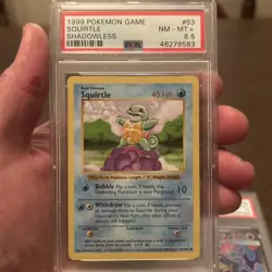 Pokemon TCG Squirtle Shadowless Card 63/102 Base Set 1999 PSA 8.5 - Image 1