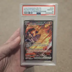 Pokemon Card - Team Rocket's Moltres EX 229/182 Special Illustration Rare PSA 10 - Image 1
