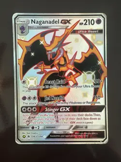 Pokemon TCG Naganadel GX SV63/SV94 Hidden Fates: Shiny Vault Holo Card HP - Image 1