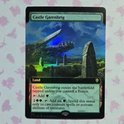 Magic: The Gathering Castle Garenbrig ELD Rare Foil Extended Art Land 388 2019 - Image 1