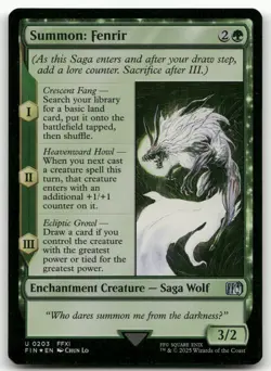 Summon: Fenrir #203 (Foil) (NM) Final Fantasy FIN Magic MTG - Image 1