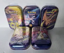 Complete Set of 5 SEALED Pokemon Kanto Power Mini Tins - 2019 Art Cards NEW - Image 2