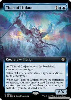 Titan of Littjara (Extended Art) [CMM - 760] - NM [Normal] TCG MTG - Image 1