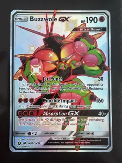Pokemon Buzzwole GX Shiny Holo Rare Holo Hidden Fates: Shiny Vault SV68/SV94 - Image 1