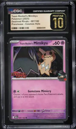 2025 POKEMON #087/182 TEAM ROCKET'S MIMIKYU CGC 10 PERFECT - Image 1