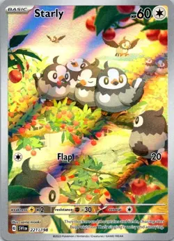 Pokemon TCG Starly 221/198 SV01: Scarlet & Violet Base Set Holo NM (SKU 1-5) - Image 1