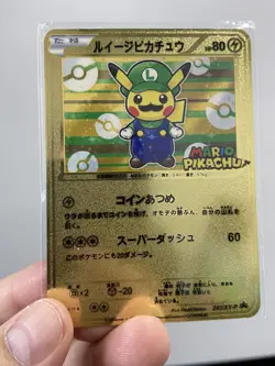 MARIO PIKACHU HP60 Gold Metal Pokemon Card-Collectible Gift Display！ - Image 3