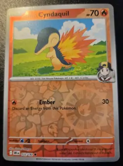 Ethan's Cyndaquil 032/182 Reverse Holo Common Destined Rivals Pokemon TCG - Image 1