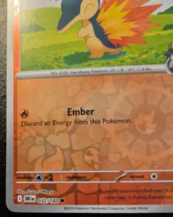 Ethan's Cyndaquil 032/182 Reverse Holo Common Destined Rivals Pokemon TCG - Image 4