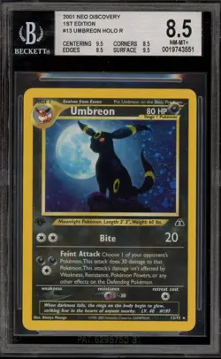 Pokemon Umbreon Neo Discovery 1st Edition Holo Rare #13 BGS 8.5 - Image 1