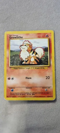 Growlithe - Pokemon TCG - MP - Common - Base Set 28/102 - Image 1
