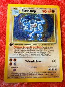 Pokemon TCG Machamp Holo 1st Edition Base Set 8/102 MP - Image 2