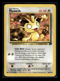 Meowth Team Rocket Pokemon TCG Unlimited NM Pack Fresh - Image 1