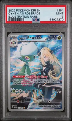 Cynthia's Roserade Pokemon Dri En-Destined Rivals 184/182 PSA 9 - Image 1
