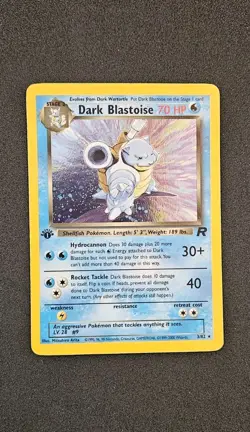 Pokemon Dark Blastoise 1st Edition Holo Rare Team Rocket 3/82 70 HP - Image 1