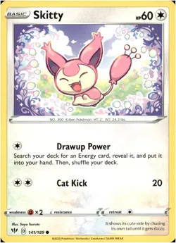 Skitty 141/189 - Common - Pokemon SWSH03: Darkness Ablaze 2020 - NM - Image 1