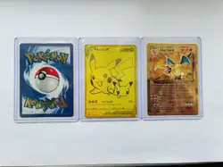 Pokemon Gold Metal Cards Charizard and Pikachu UPC 25th Anniversary Celebrations - Image 4