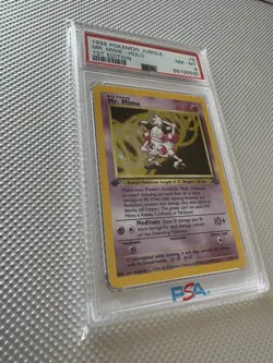 1999 Pokemon TCG Jungle Mr. Mime Holo 1st Edition PSA 8 6/64 Card Stock - Image 3