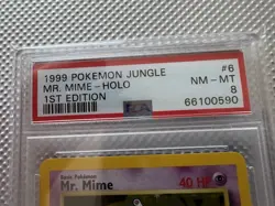 1999 Pokemon TCG Jungle Mr. Mime Holo 1st Edition PSA 8 6/64 Card Stock - Image 5