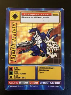 Deltamon BO-74 Digimon trading card CCG. Light play - Image 1